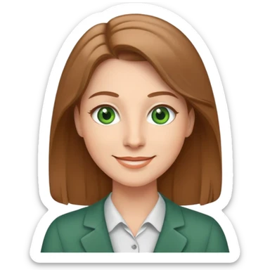 happy teacher with light brown hair and green eyes sticker