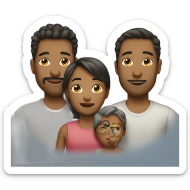 family of 3 all guys sticker
