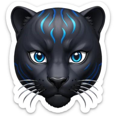 Black panther with ocean blue eyes sticker