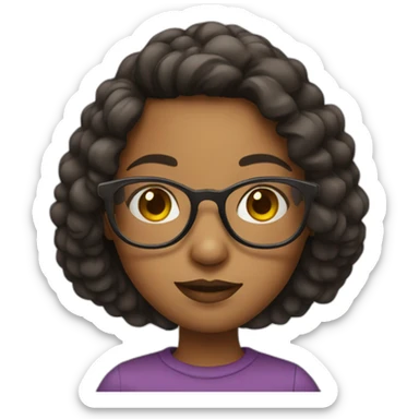 girl with rounded glasses sticker