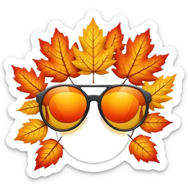 autumn trees in sunglasses lens sticker