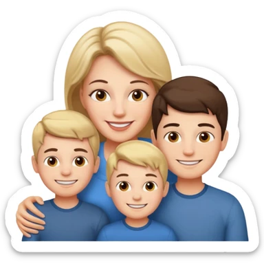 Mom and boys sticker
