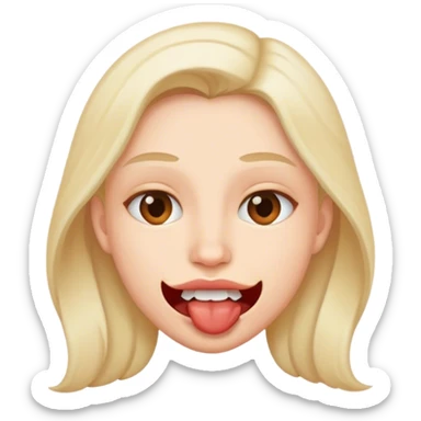 a face emoji where the person is biting their lip  sticker