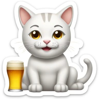 a bald cat with beer sticker