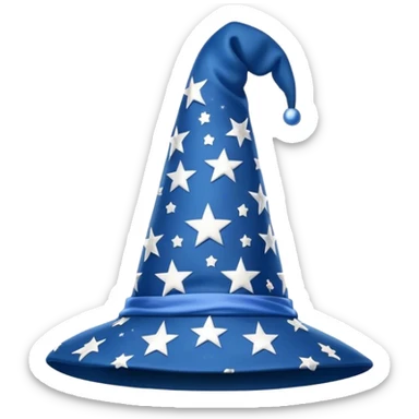 blue wizard hat with star pattern sticker