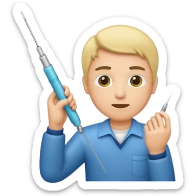 Man shooting up with needle sticker