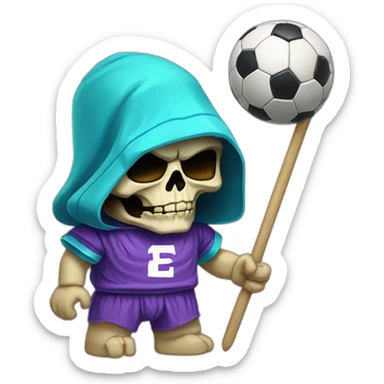 skeletor with argentinian soccer t-shirt sticker