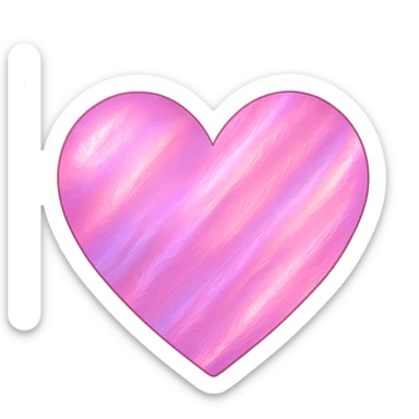 heart with a pink holographic foil effect, clean digital illustration, no background sticker