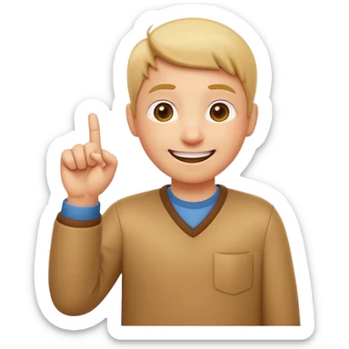emoji of a happy cartoon person pointing downward toward the ground with both hands, standing upright, smiling warmly, both index fingers extended and pointing down clearly, simple light background, expressive and playful Apple emoji design showing the meaning “here / down here sticker