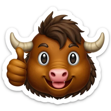Emoji like (thumbs up) bull's hoof emoji sticker