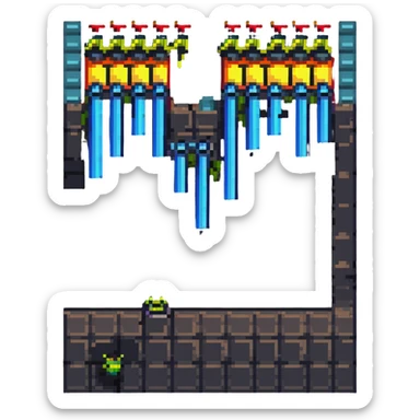 geometry dash game level with spikes sticker