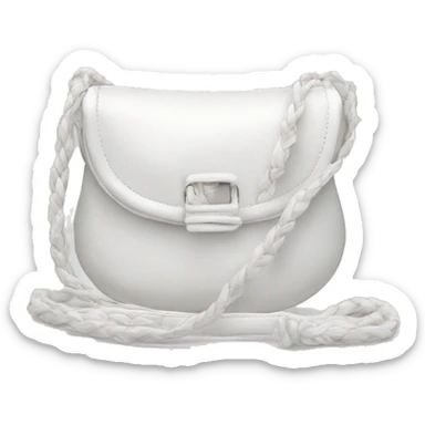 all white silky shoulder bag, with white strap sticker