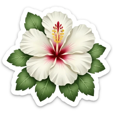 An white hibiscus sticker