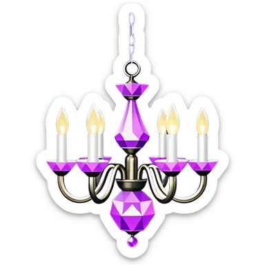 minimalist purple chandelier sticker