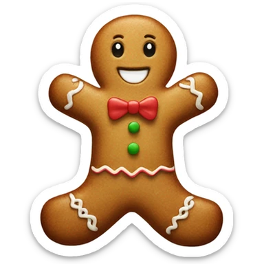Preppy gingerbread man  sticker