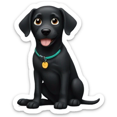 Black dog sticker