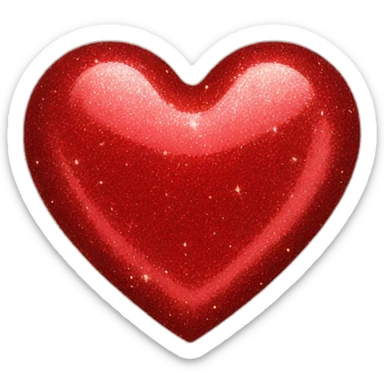 Red glitter heart sticker