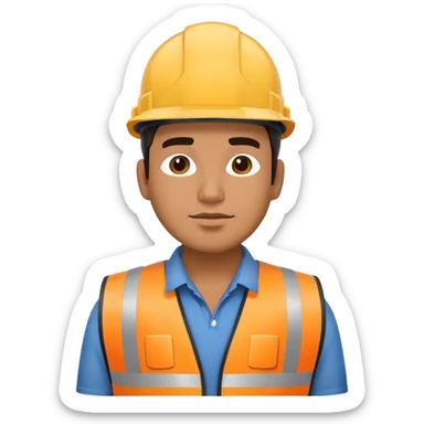 ave fenix con casco y chaleco de construcción sticker