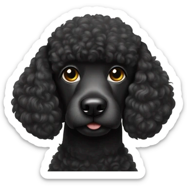 Black poodle Dog with bindi  sticker