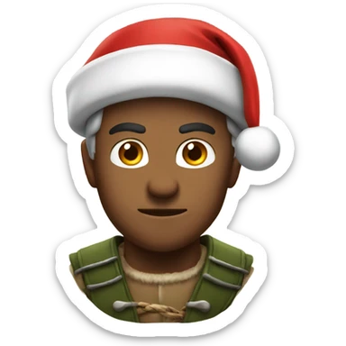Fierce male ranger wearing santa hat sticker