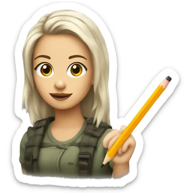 darya with pencil sticker
