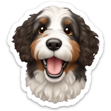Bernedoodle flying sticker