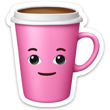 Pink coffee cup sticker