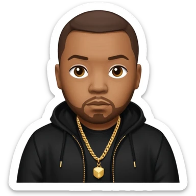 Timbaland with dark brown hair, black outfit sticker