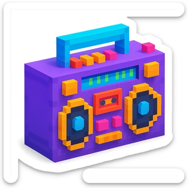retro hip-hop boombox sticker