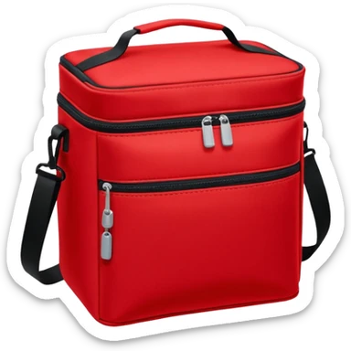 red cooler bag sticker
