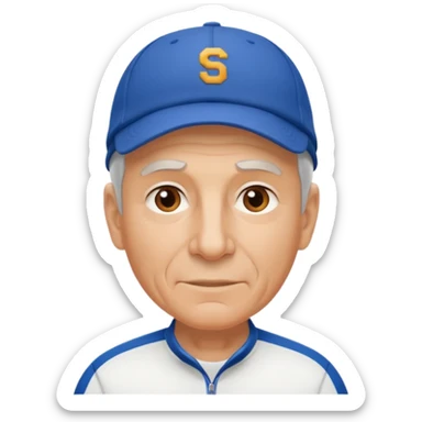 émoji d'un coach plutot agé sportif avec une casquette de sport sticker