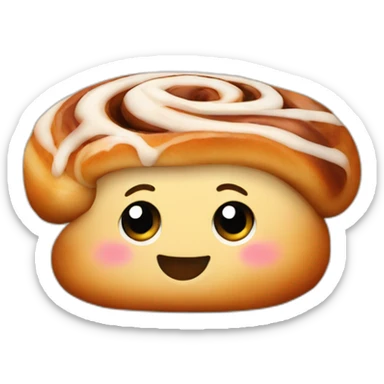 happy cinnamon bun sticker