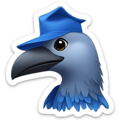 Blue Crow with alumni hat and ball sticker