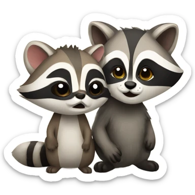 Raccoon and Ferret sticker