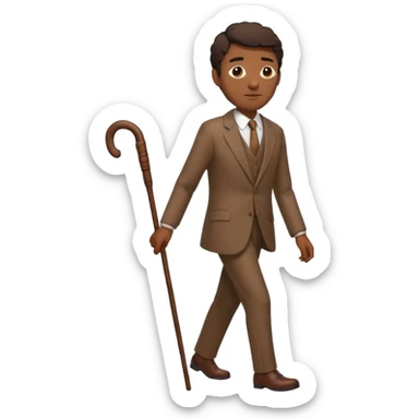 Just give me the clothes like a brown suit and a stick no peron wearing it  sticker