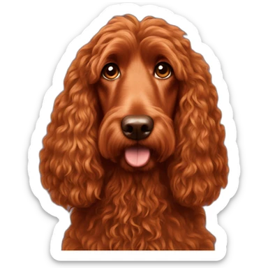 Long hair red Irish doodle sticker