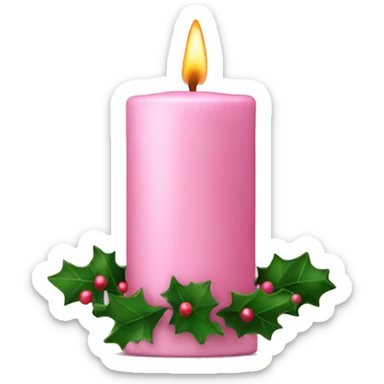 Light pink Christmas candle  sticker