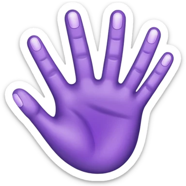 purple four finger hand with soap sticker