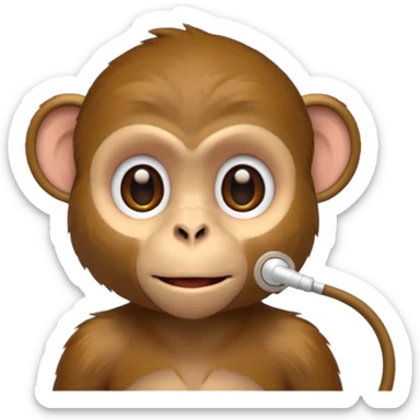 monkey with hearing aid sticker