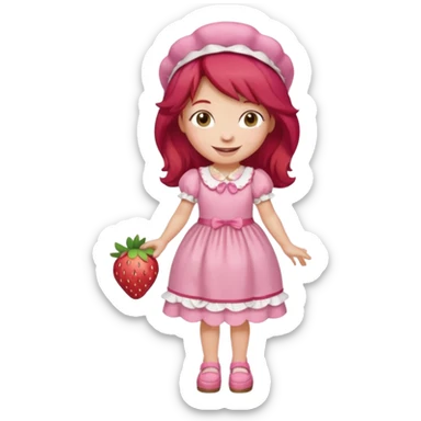 modern day cartoon character strawberry shortcake full body sticker