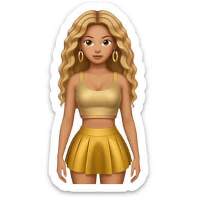 Beyonce with gold crop top and skirt sticker