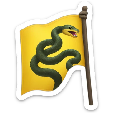 yellow flag with snake sticker