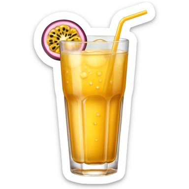 passionfruit & mango soft drink in glass sticker