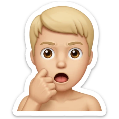 A person that is shocked/ suprised and has their hand in a fist over their mouth sticker