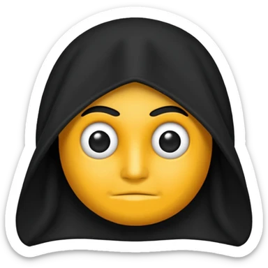 preciso de um emoji de capuz de sequestro que tampe toda a cara sticker