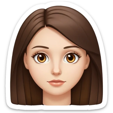 Brunette straight hair white girl with hazel eyes  sticker