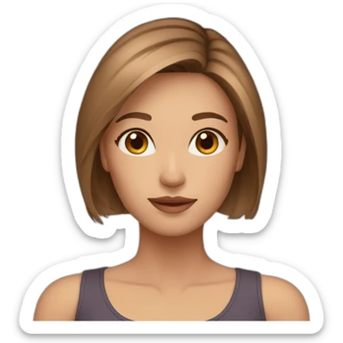 beautiful woman, straight light brown hair, brown eyes sticker