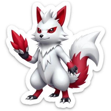 Epic Shiny Cool Cute Kawaii Zangoose-Zoroark-Pokemon Full Body sticker