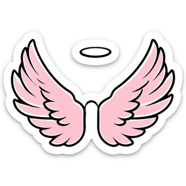 Victoria's Secret angel wings logo with pink stripes sticker