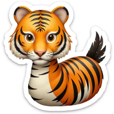 A fusion of a tiger and a goose sticker
